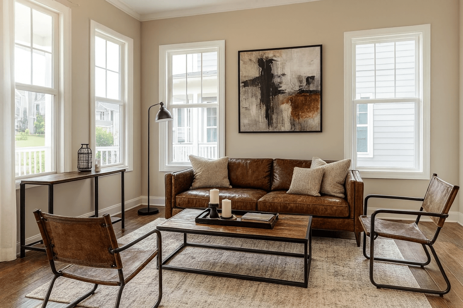 Virtual Staging - Industrial Modern Loft after