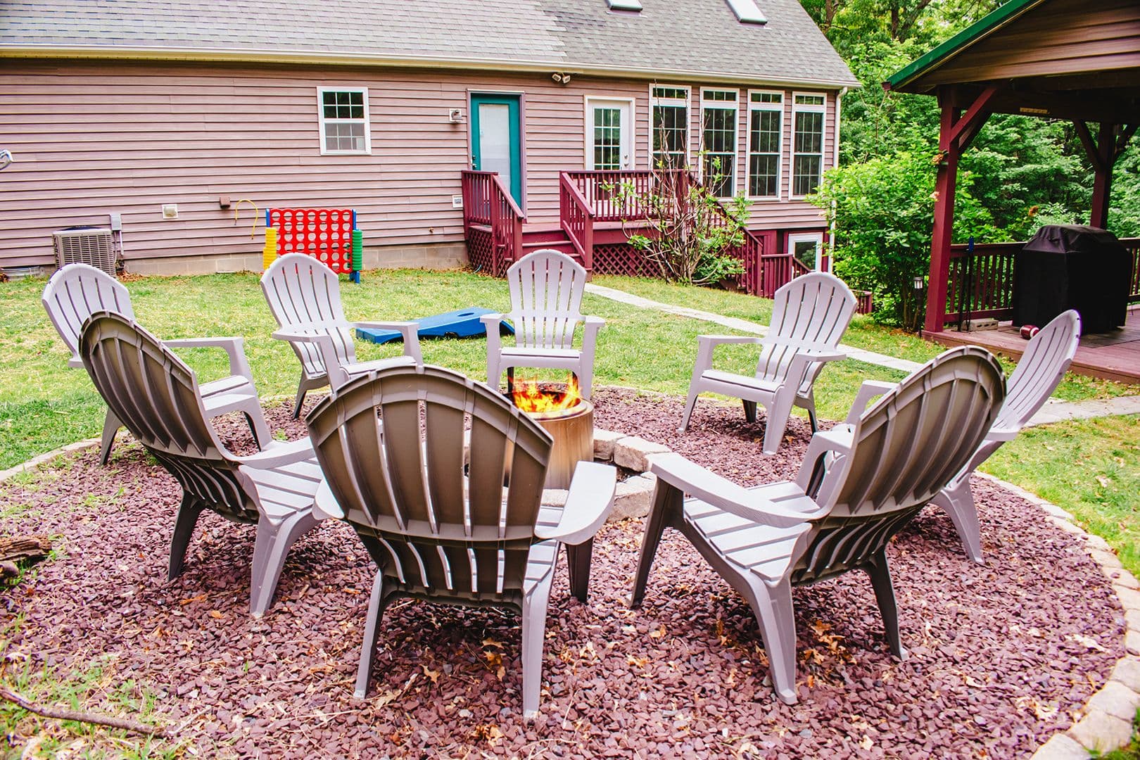 Moody evening by the fire before